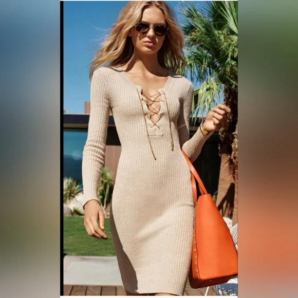 SOLD Michael Kors ribbed lace up dress - Picture 2 of 7
